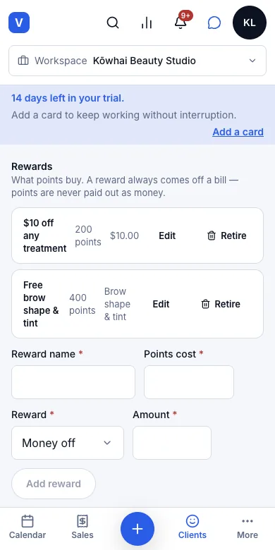 Loyalty points — Tiers and rewards — Phone
