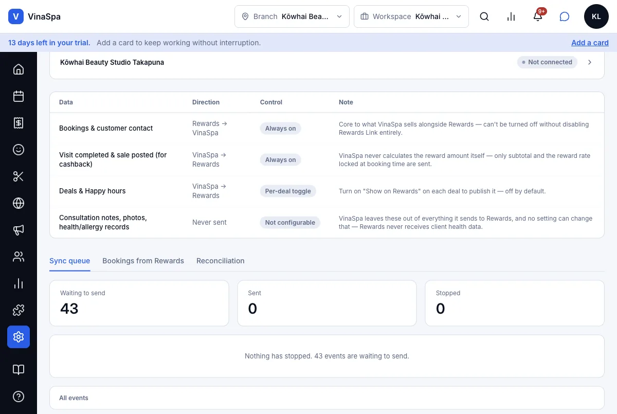 Client health data is never sent to Rewards — What goes to Rewards — health records never — Computer