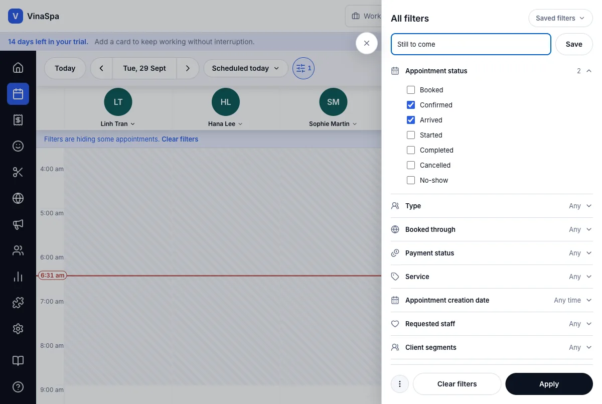 Save a filter to reuse — Naming the view — Computer
