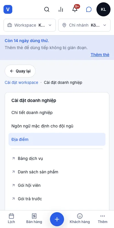 Quản lý nhiều chi nhánh — Kết quả — hai chi nhánh — Điện thoại